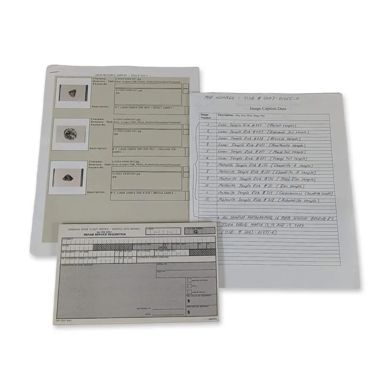 NASA Goddard Lunar Meteorite Document Collection from auction in Hollywood, Florida