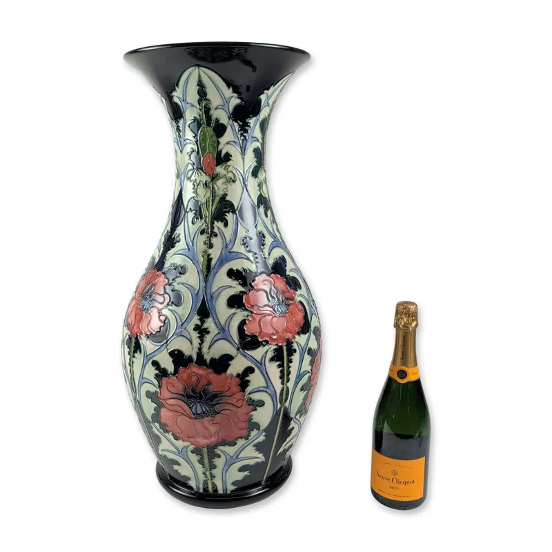 Rachel Bishop for Moorcroft Monumental Poppy Vase from auction in Hollywood, Florida