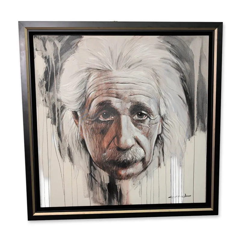 Barry Leighton Jones (English, 1932-2011), Oil on Canvas, Albert Einstein, Signed from auction in Hollywood, Florida