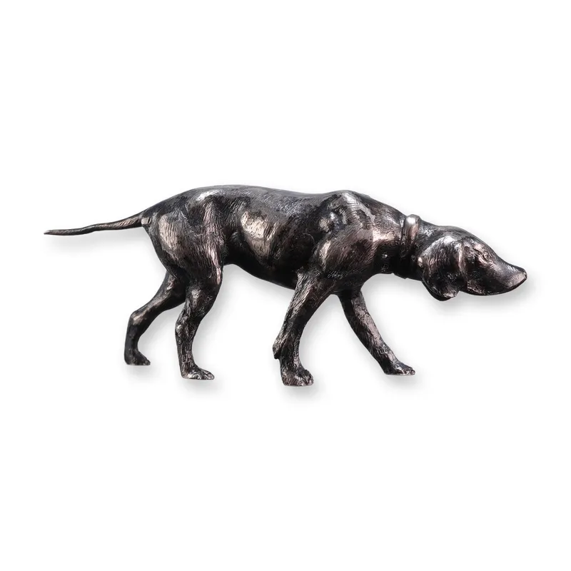 German 800 Silver Hunting Dog Figurine from auction in Hollywood, Florida