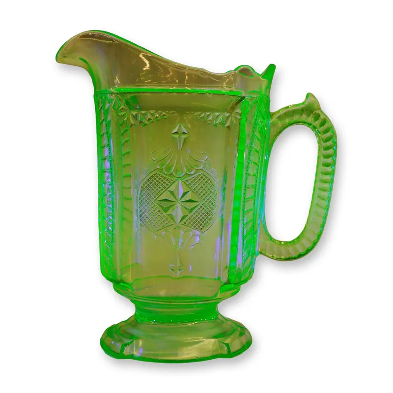 Richards & Hartley EAPG Uranium Pitcher c.1880 from auction in Hollywood, Florida