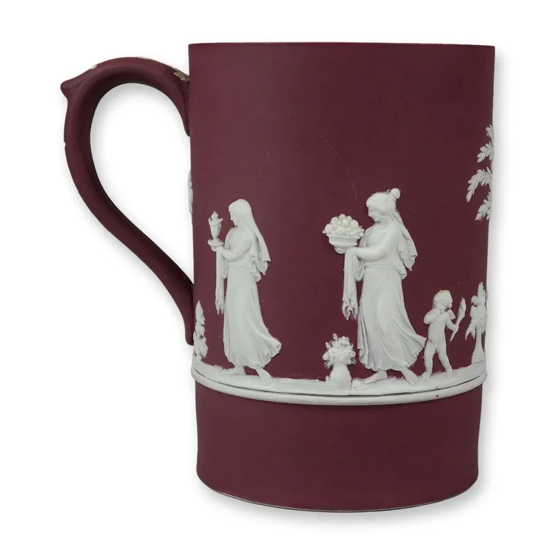 Wedgwood Crimson Jasperware Dip Neoclassical Mug from auction in Hollywood, Florida