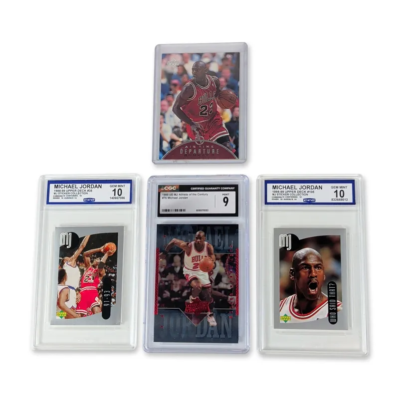 4pc Michael Jordan Upper Deck Graded and Ungraded Card Collection from auction in Hollywood, Florida