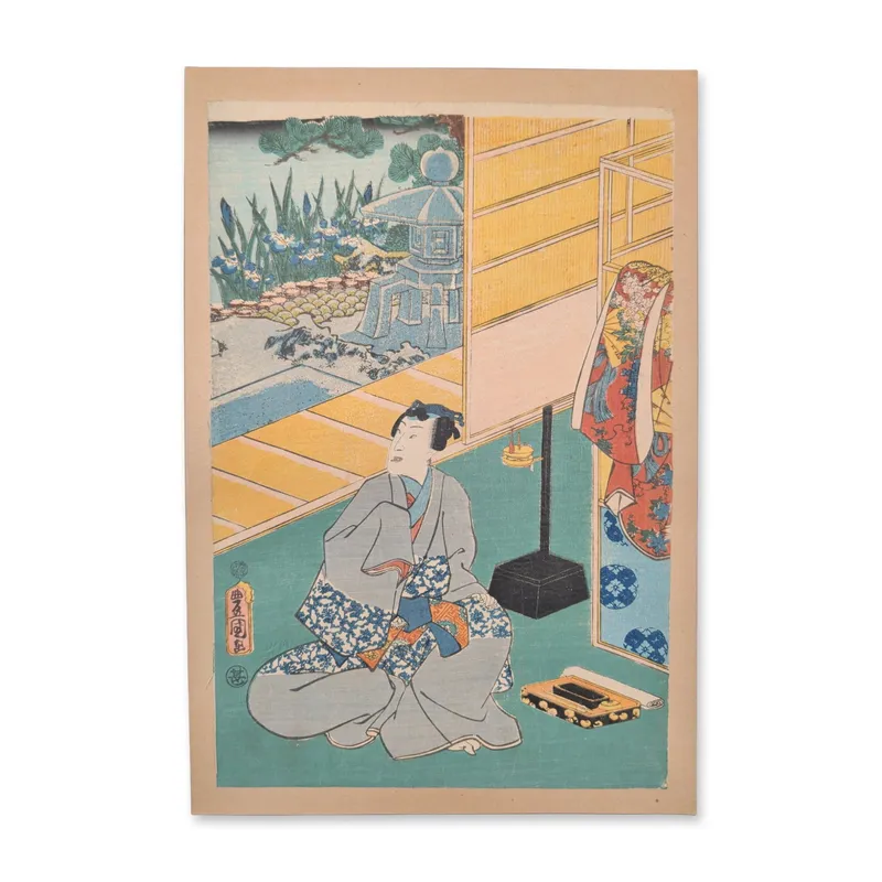 Utagawa Kunisada (Toyokuni III) (Japanese, 1786-1865) Woodcut from the series One Hundred Famous from auction in Hollywood, Florida