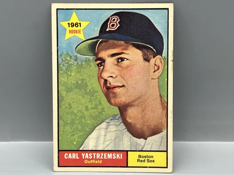 1961 Topps Carl Yastrzemski #287 - HOF - Red Sox - Paper loss on back from auction in Greenville, Ohio