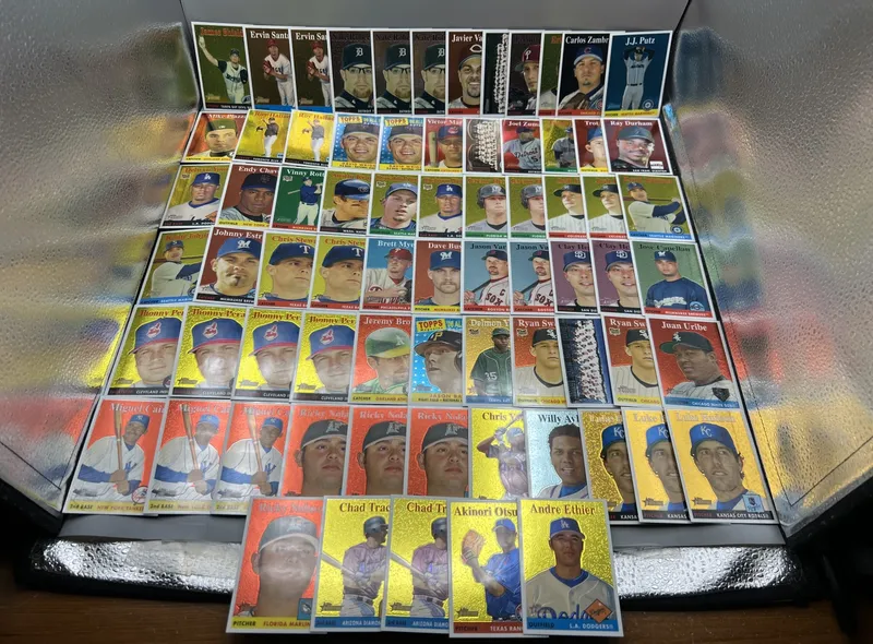 (70+) 2007 Topps Heritage Chrome Baseball Cards - All Cards Are #/1958 - Mike Piazza, Roy Halladay, David Wright from auction in Greenville, Ohio
