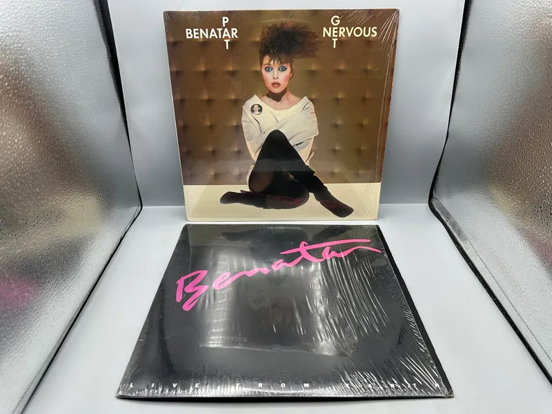Pat Benatar (2 LP Lot): Get Nervous (1983), reissue; and Live From Earth (1983). Both LPs in original shrinkwrap. from auction in Greenville, Ohio