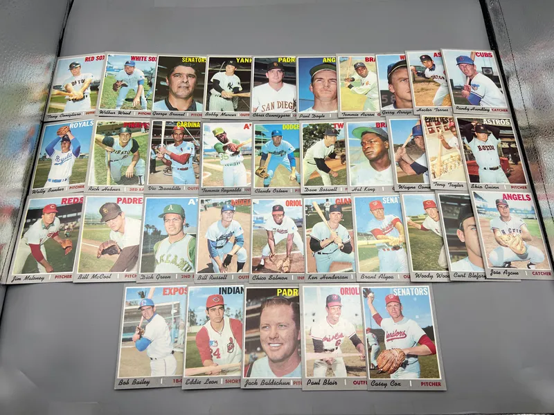 (35) 1970 Topps Baseball Cards - Varying Conditions from auction in Greenville, Ohio
