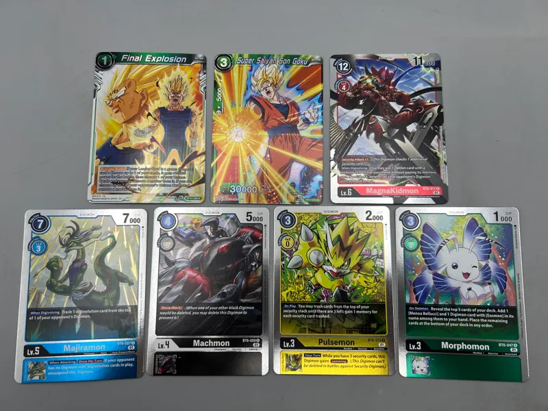 (7) Assorted Dragon Ball Z & Digimon Trading Cards from auction in Greenville, Ohio