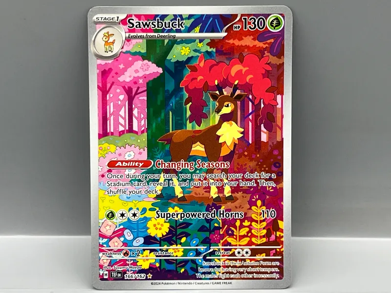 2024 Pokemon Temporal Forces Sawsbuck Illustration Rare #166/162 from auction in Greenville, Ohio