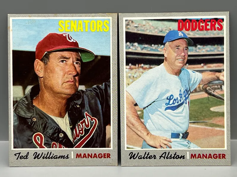 1970 Topps Ted Williams #211 & Walt Alston #242 from auction in Greenville, Ohio