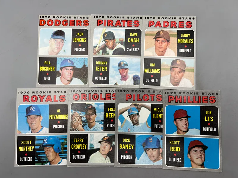 (7) 1970 Topps Baseball Rookie Cards W/ Bill Buckner RC - Varying Conditions from auction in Greenville, Ohio