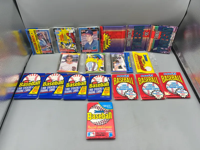 Assorted 1980s & 90s Baseball Unopened Wax Packs from auction in Greenville, Ohio
