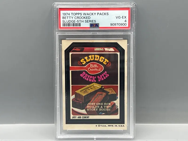 1974 Topps Wacky Packs Betty Crooked Sludge 5th Series PSA VG-EX 4 from auction in Greenville, Ohio