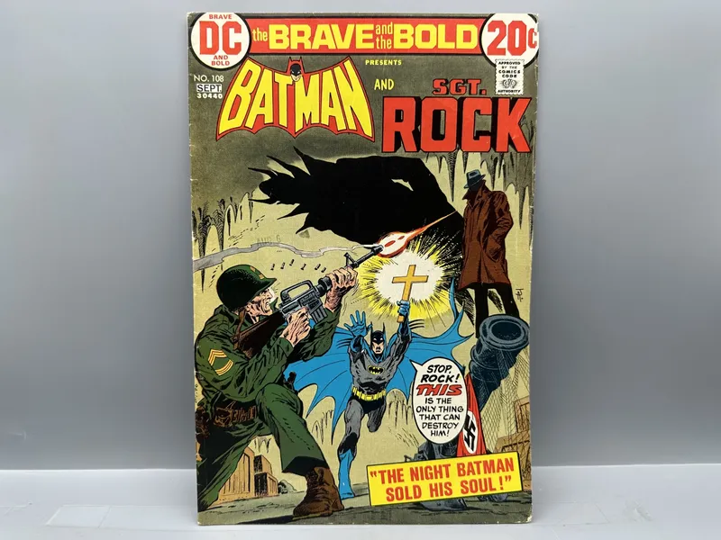 1973 DC Comics The Brave and the Bold #108 - Batman and Sgt. Rock team-up - Jim Aparo art from auction in Greenville, Ohio