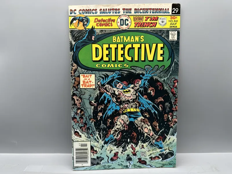 1976 DC Comics Detective Comics #461 - Ernie Chan rat swarm cover - DC Salutes the Bicentennial banner from auction in Greenville, Ohio