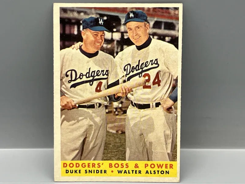 1958 Topps Dodger's Boss & Power Duke Snider/Walt Alston #314 from auction in Greenville, Ohio