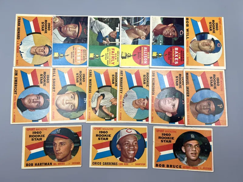 (15) 1960 Topps Baseball Rookie Star Cards W/ Frank Howard RC - Varying Conditions from auction in Greenville, Ohio