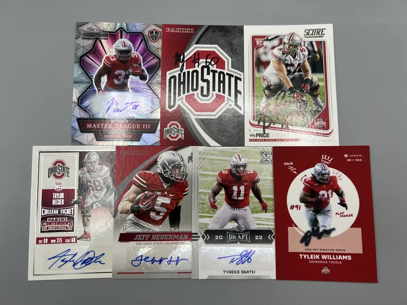 (7) Assorted Ohio State Football Auto Cards - Mix of pack-pulled and in-person autos - In Person Autos Have No COAs from auction in Greenville, Ohio