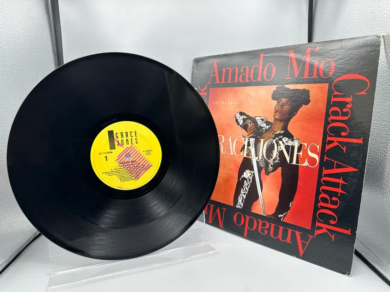 1989 Capitol Records Grace Jones Amado Mio / Crack Attack Vinyl Single - V-15551 from auction in Greenville, Ohio