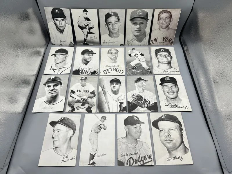 (19) 1947-66 Exhibit Baseball Cards W/ Stars - Varying Conditions from auction in Greenville, Ohio