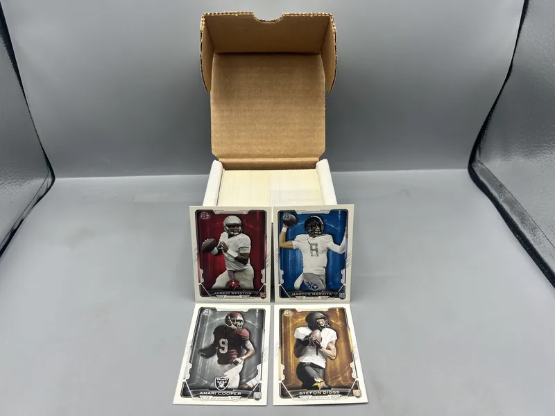 2015 Bowman Football Complete Set W/ Jameis Winston RC, Marcus Mariota RC, Stefon Diggs RC, & Amari Cooper RC from auction in Greenville, Ohio