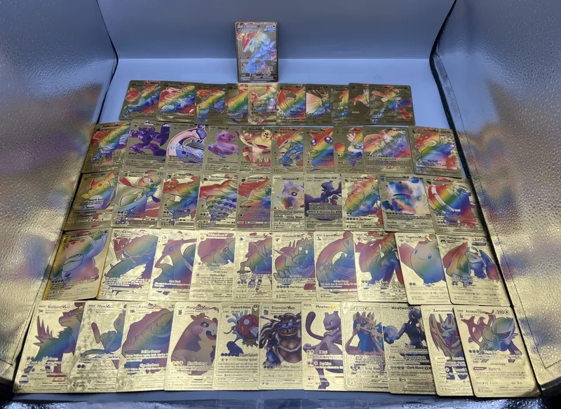 (50+) Custom Pokemon Gold Foil Cards - Unlicensed from auction in Greenville, Ohio