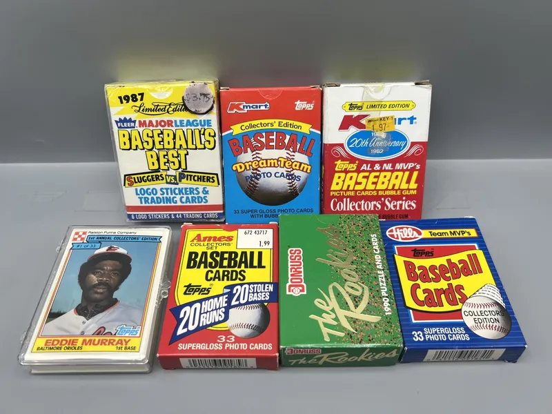 (7) 1980s & 90s Baseball Small Sets from auction in Greenville, Ohio