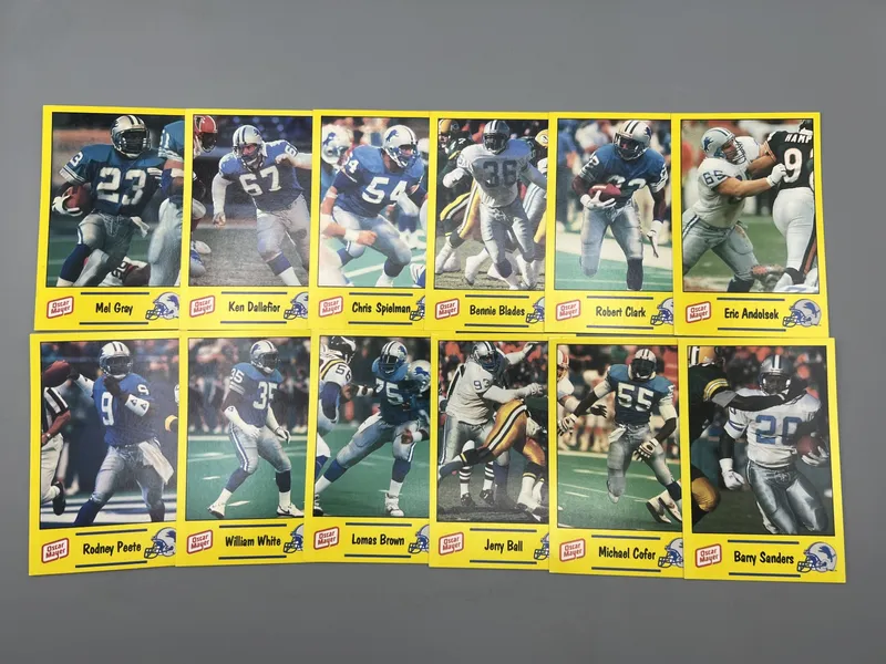 1991 Oscar Mayer Detroit Lions Football Police Complete Set - Barry Sanders from auction in Greenville, Ohio
