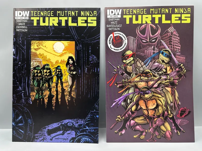 IDW Teenage Mutant Ninja Turtles #29 & #34 (2013-2014) - Variant Covers - Kevin Eastman Art from auction in Greenville, Ohio
