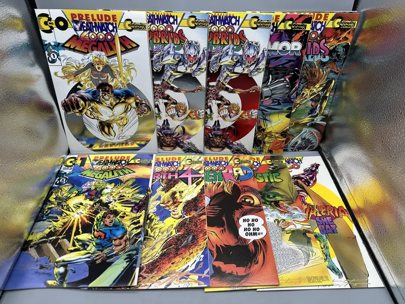 (10) Continuity Comics Prelude to Deathwatch 2000 #1-8 and Bonus Book (1993) - 9 copies signed by Peter Stone - Michael Golden and Neal Adams art from auction in Greenville, Ohio