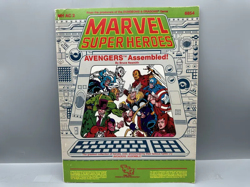 1984 TSR Marvel Super Heroes Avengers Assembled! #MH AC 2 - Includes Avengers Mansion blueprints - Bruce Nesmith design from auction in Greenville, Ohio