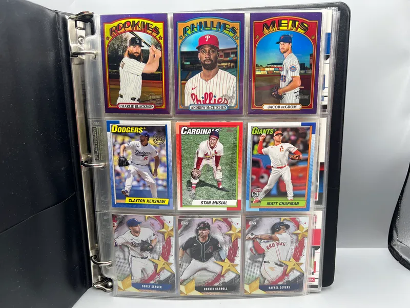 Binder of Assorted Baseball Stars, Inserts, & Parallel Cards from auction in Greenville, Ohio