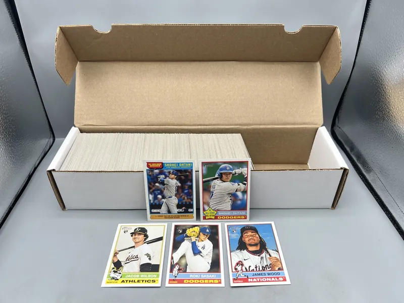 2025 Topps Heritage Baseball Complete 400 Card Base Set W/ James Wood RC, Roki Sasaki RC, & Jacob Wilson RC from auction in Greenville, Ohio