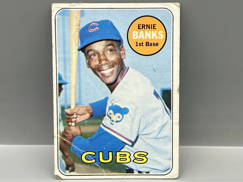 1969 Topps Ernie Banks #20 from auction in Greenville, Ohio