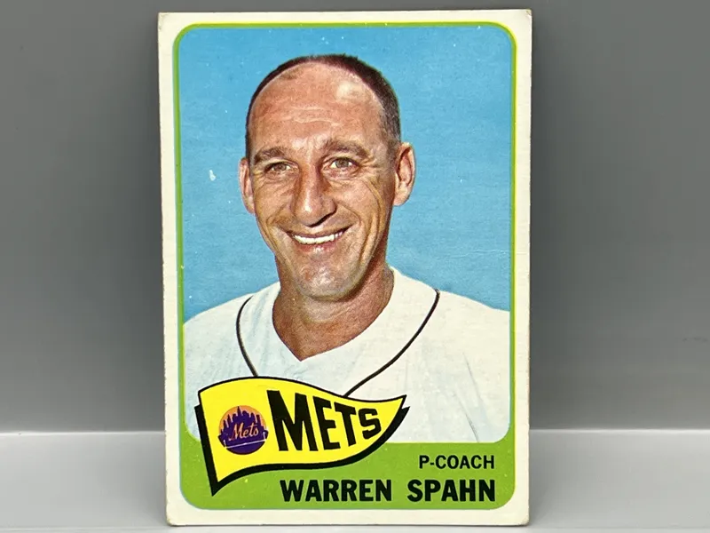 1965 Topps Warren Spahn #205 from auction in Greenville, Ohio