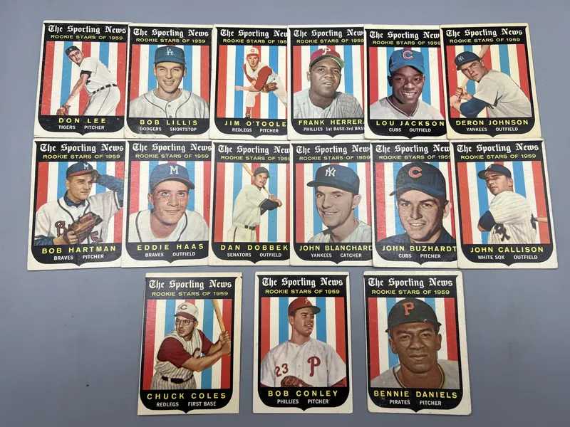 (15) 1959 Topps Baseball Rookie Cards - Varying Conditions from auction in Greenville, Ohio