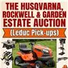 The Husqvarna, Rockwell &amp; Garden Estate Auction (Leduc Pick-ups) (Lawn Tractor, Tools, Camping, Home &amp;Garden Decor)