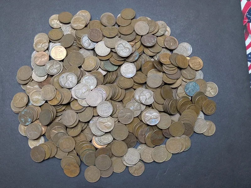 (500) Assorted Lincoln Wheat Cents - Unsearched from auction in Greenville, Ohio