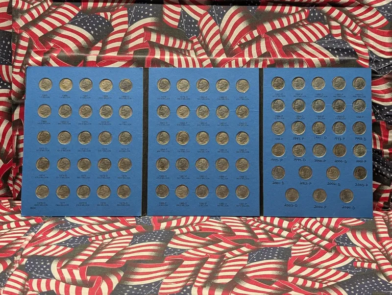 1965-2004 Roosevelt Dime Album, 77 Coins Total from auction in Greenville, Ohio