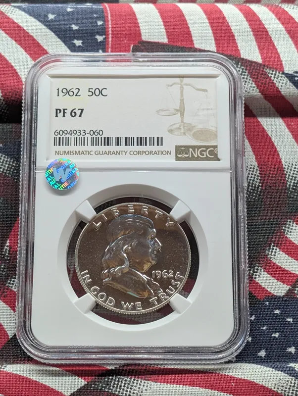 1962 PROOF Franklin 90% Silver Half Dollar - NGC PF67 from auction in Greenville, Ohio