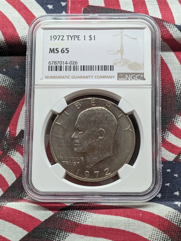 1972 Type 1 Eisenhower Dollar - NGC MS65 from auction in Greenville, Ohio