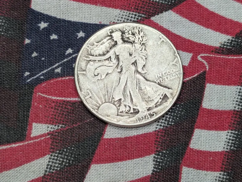 1945-P Walking Liberty Half Dollar, 90% Silver from auction in Greenville, Ohio