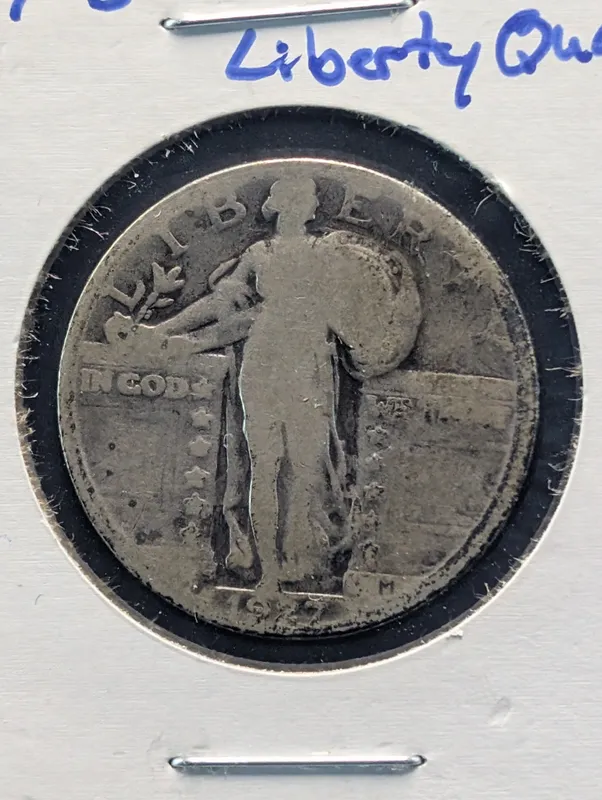 1927-S Standing Liberty Quarter, 90% Silver from auction in Greenville, Ohio