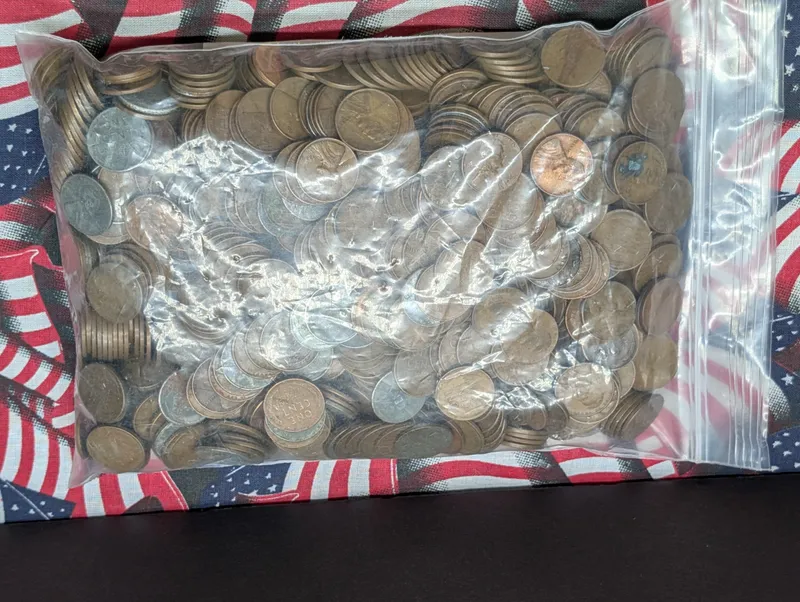 1,000 Unresearched Assorted Date Lincoln Wheat Cents from auction in Greenville, Ohio