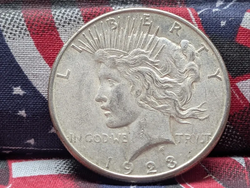 1923-S Peace 90% Silver Dollar - Nice Luster!! from auction in Greenville, Ohio