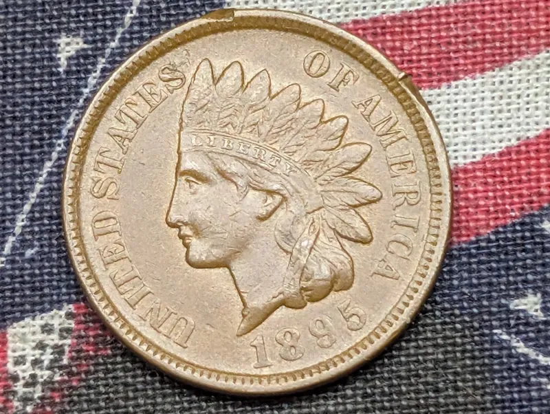1895 Indian Head Cent - AU+ from auction in Greenville, Ohio