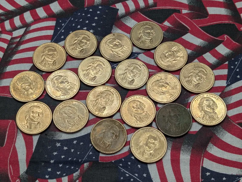 (19) 2007-P John Adams Presidential One Dollars from auction in Greenville, Ohio