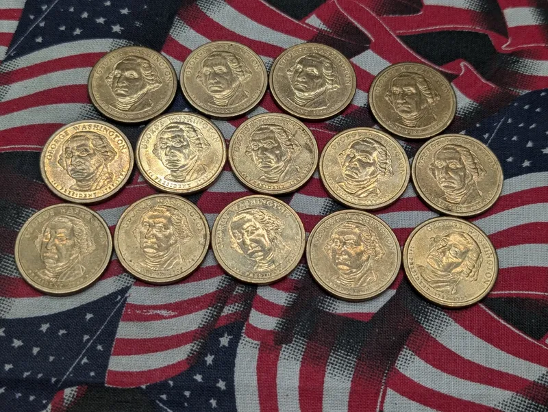 (14) 2007-D George Washington Presidential One Dollars from auction in Greenville, Ohio