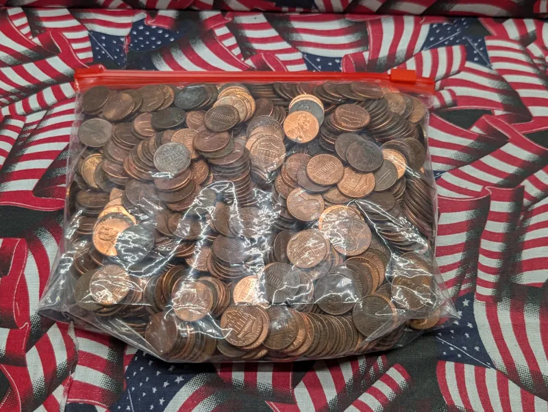 Five Pounds Of Unresearched Lincoln Cents from auction in Greenville, Ohio
